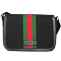 Gucci Techno Canvas Web Stripe Black Messenger Bag 630921 Black