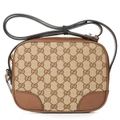 Gucci Canvas Leather GG BREE Crossbody Bag 449413 Beige Brown