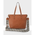 Inga Large Zip Top Tote Bag With Laptop Pocket + Graphic Bag Strap