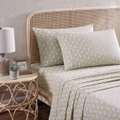Tommy Bahama Aloha Pineapple Cotton Single Size Bed Sheet w/ Pillowcase Set Sage