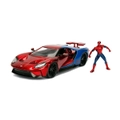 Jada 1:24 Scale Marvel Ford GT 2017 with SpiderMan Diecast Model Car