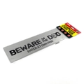 Stainless Steel modern BEWARE OF THE DOGSign 5.5X19cm self adhesive sign AU STOCK