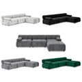 Foret 4 Seater Sofa Modular Arm Ottoman Tufted Velvet Lounge Couch