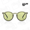 Spitfire UK Post Punk Round Designer Sunglasses for Men & Women Vintage UV400 Protection Acetate - Olive Frame - Olive Lens