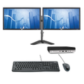 HP Bundle Desktop 800 G3 Mini PC i5-6500T 256GB 8GB RAM Windows 11 + Dual 24" Monitors - Refurbished