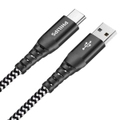 Philips 200cm USB-A/USB-C 480Mbps Fast Charge Cable For iPhone/Samsung Black