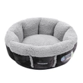 Paws & Claws Primo Plush 50cm Pet Snuggler Bed Dog/Puppy Round Grey/Charcoal