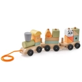 Costway Wood Kids Train Toy Sets Stackable Blocks Interactive Educational Pull Toy Birthday Gift