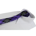 Mens Purple Plaid Striped 5cm Skinny Neck Tie