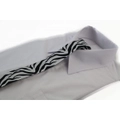 Mens White & Black Zebra 5cm Skinny Neck Tie