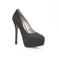 Zasel Paris Womens Ladies Sparkly Black High Heel Platform Peep Toe Heels Shoes