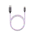 Sansai RGB Flowing Light Up USB-A Male to Male USB-C Charging/Data Cable 1m