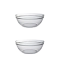 2x Duralex Lys 1.59L Stackable Glass Dish Bowl Round Serving Tableware Clear