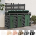 Triple Wheelie Bin Storage Outdoor Garden Bin Shed Box Solid Wood Pine vidaXL