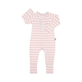3 X Bonds Baby 2-Way Zip Wondersuit Coverall Pink Stripe