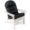 Costway Adirondack Chair Cushion Patio Seat Cushions Pad High Back Indoor Outdoor Black