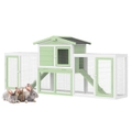 Advwin Rabbit Hutch Chicken Coop Outdoor Bunny House Pet House 203x45x86cm