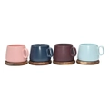 4pc Coffee Culture 250ml Coffee & Tea Mug w/ Coasters Matte Ceramic Drink Cup