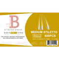 Billionaire Soft Gel Tips Box Nail False Fake Medium Stiletto - 600pcs