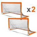 2 x Portable Soccer Goal Quick Set Up football Net for Backyard Games and Training Goals for Kids and Youth Soccer Practice