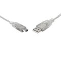 8Ware 3m Male USB 2.0 Cable A to B 5-pin Mini Connector Cord For PC Transparent