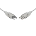 8Ware 2m USB 2.0 Extension Cable A to A Male to Female Transparent Metal Cord