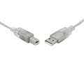 8Ware 3m USB 2.0 Cable A to B Transparent Metal Sheath Adapter Connector Clear