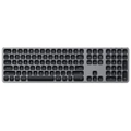 SATECHI Wireless Full Size Keyboard - Space Grey Aluminium - Mac - Bluetooth - with Numeric Keypad [ST-AMBKM]