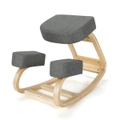 Giantex Wooden Ergonomic Kneeling Chair Rocking Posture Improving Stool Home Office, Grey