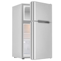 YOPOWER Bar Fridge, 102L Mini Fridge Freezer, Independent Temperature Control, Dual Doors, Ideal for Home, Office, and Commercial Use in Silver