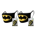 4pc DC Comics Batman Logo Themed Fabric Reusable Mask/Face Covering Yellow/Black