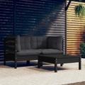 3 Piece Garden Lounge Set with Anthracite Cushions Pinewood vidaXL
