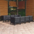 9 Piece Garden Lounge Set with Cushions Solid Pinewood vidaXL