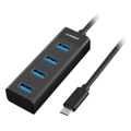 MBeat USB-C to 4-Port 3.0 Hub USB-A + USB-C Black [MB-C3H-4K]