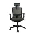 EKKIO Zorae Ergonomic Office Chair w/ Wide Tall S-shaped Backrest Design - Black