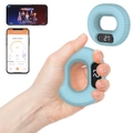 ADVWIN Hand Grip Strength Trainer, Fun Game Hand Grip Strengthener Ring with LED Counting Display, Connect APP, Non-Slip Gripper Blue