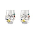 2x Urban 12cm Wine Glass Stemless Drinking Cup Sorry I Have a Date With My Dog