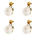 4x 2pc Urban Country Bunny 9cm Ceramic Boiled Egg Cup Holder Tableware Assorted