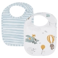 2pc Living Textiles Newborn/Infant/Baby Feeding/Eating Bibs Up Up & Away/Stripes