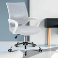 ALFORDSON Office Chair Mesh Executive Seat Gaming Computer Racing Work White & Grey