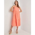 KATIES - Womens Dress - Linen Sleeveless Seamed Tiered Maxi Dress