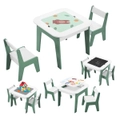 4 IN 1 Kids Table and Chairs Set Childrens Picnic Play Activity Centre Furniture Outdoor Indoor Study Craft Drawing Storage Desk with 2 Tabletops