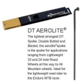DT Swiss Aerolite Spokes - 290mm - Bladed Hook & Thread Stainless Steel - Black