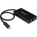 StarTech.com USB/Ethernet Combo Hub - USB Type C - External - Black - TAA Compliant - 3 Total USB Port(s) - 3 USB 3.0 Port(s)1 Network (RJ-45) - PC,