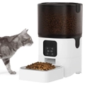 Automatic Cat Feeder, 6L Pet Dry Food Dispenser with Stainless Steel Bowl & Safety Lock, Timed Cats/Dogs Feeder Dual Power Supply