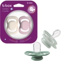 b.box Silicon Soother 0-6m 2 Pack Dummies - Assorted*
