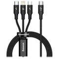 Baseus Rapid Series 20W USB-C 3 in 1 Fast Charging Cable 1.5m- (Lightning + USB-C + Micro) - Black