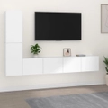 TV Cabinet Set High Gloss White/White 100x30x30 / 80x30x30 cm 3/4 Piece vidaXL