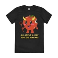 Bad Apple Funny Dark Humour Slogan Parody Cotton T-Shirt Unisex Tee Black