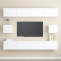 6 Piece TV Cabinet Set White Engineered Wood vidaXL
